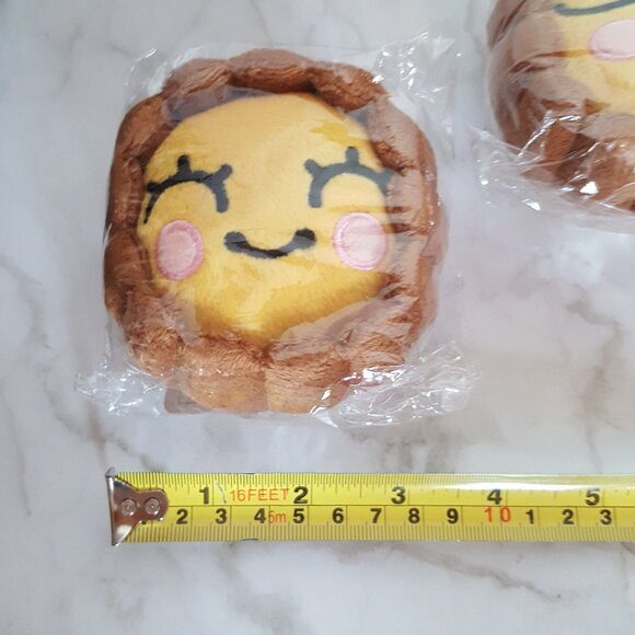 Bundle of 2 Egg Tart Plush Toys Collectible Accessories Bookshelf Decor - Picture 4 of 7